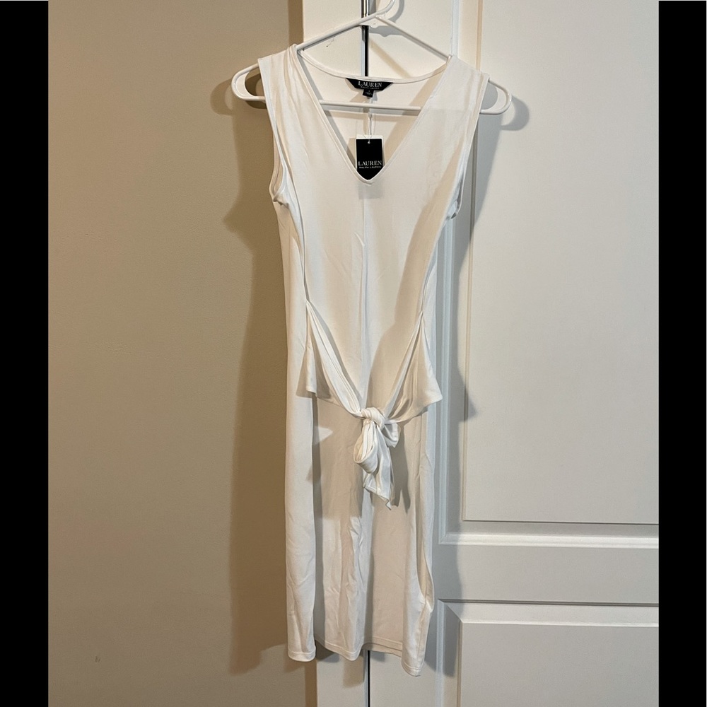 NWT White tie stretch dress